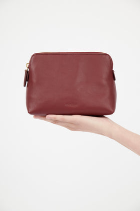 Hand Painted Leather Zipper Bag, Chestnut from ODEEH 