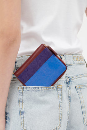 Hand Painted Leather Zip Burse, Chestnut from ODEEH 