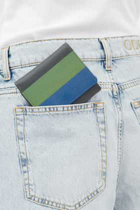 Hand Painted Leather Foldable Burse, Steel from ODEEH 