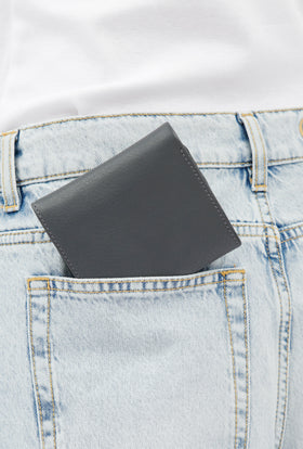 Hand Painted Leather Foldable Burse, Steel from ODEEH 