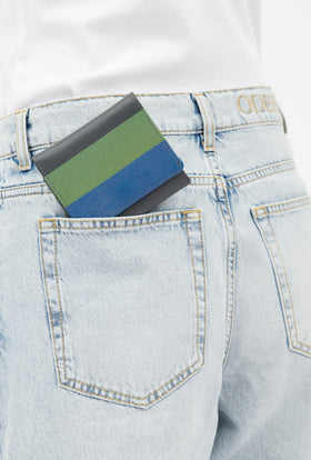 Hand Painted Leather Foldable Burse, Steel from ODEEH 