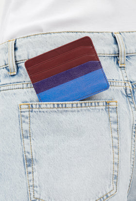 Hand Painted Leather Card Holder, Chestnut from ODEEH 